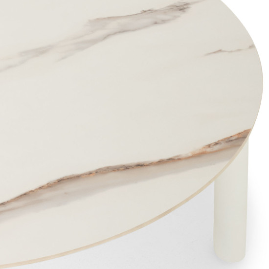 Noosa Outdoor Round Coffee Table, White