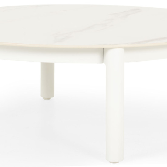 Noosa Outdoor Round Coffee Table, White