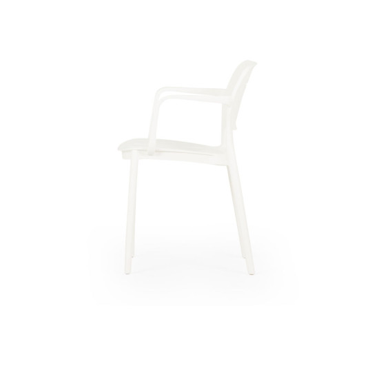 Avery Outdoor Dining Chair with Arm, White