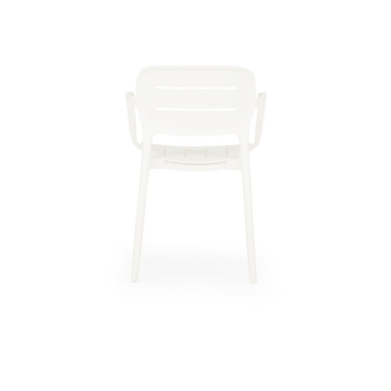 Avery Outdoor Dining Chair with Arm, White