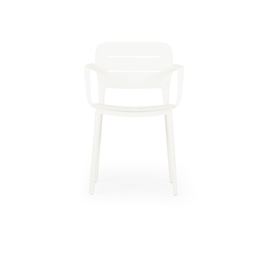 Avery Outdoor Dining Chair with Arm, White