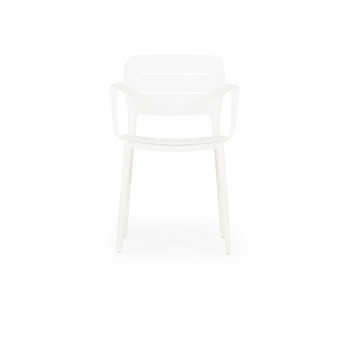 Avery Outdoor Dining Chair with Arm, White