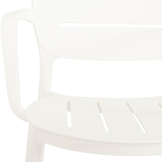 Avery Outdoor Dining Chair with Arm, White
