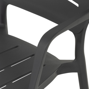 Avery Outdoor Dining Chair with Arm, Gunmetal