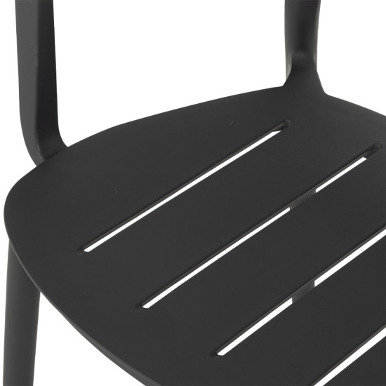 Avery Outdoor Dining Chair with Arm, Gunmetal