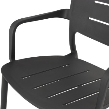 Avery Outdoor Lounge Chair, Gunmetal