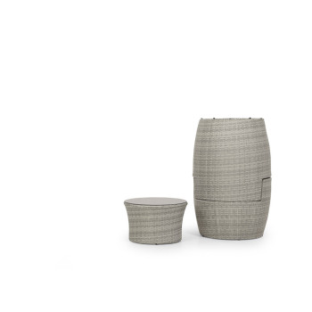 Capri Outdoor 3 Piece Balcony Set, Grey/White