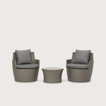 Capri Outdoor 3 Piece Outdoor Balcony Set, Gunmetal