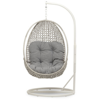 Capri Outdoor Egg Chair, Grey/White