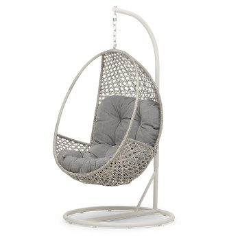 Capri Outdoor Egg Chair, Grey/White