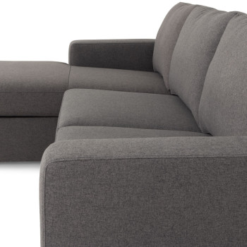 Brooke Chaise Sofa, Dark Grey