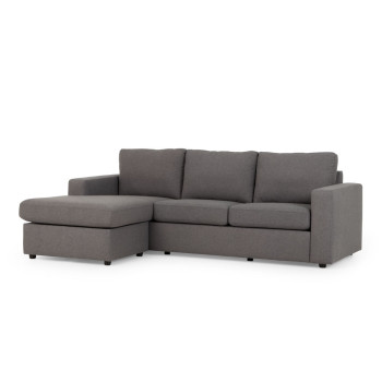 Brooke Chaise Sofa, Dark Grey