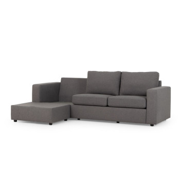 Brooke Chaise Sofa, Dark Grey