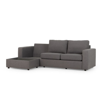 Brooke Chaise Sofa, Dark Grey