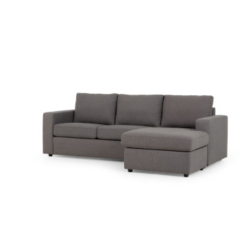 Brooke Chaise Sofa, Dark Grey