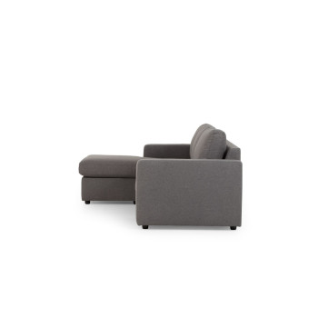 Brooke Chaise Sofa, Dark Grey