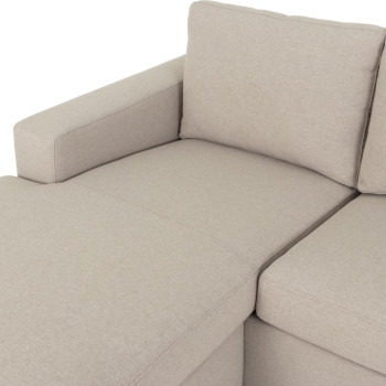 Brooke Chaise Sofa, Light Grey