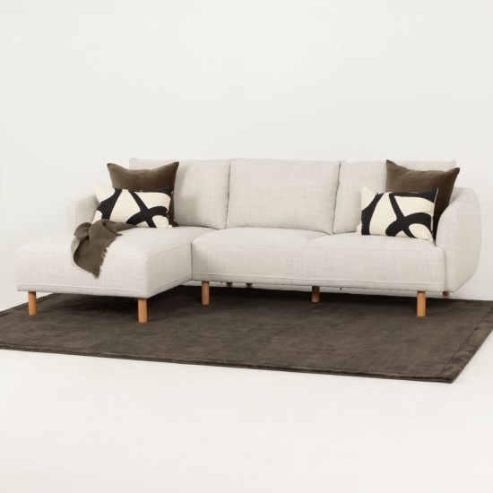 Tessa Left Hand Facing Chaise Sofa, Light Grey