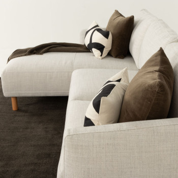 Tessa Left Hand Facing Chaise Sofa, Light Grey