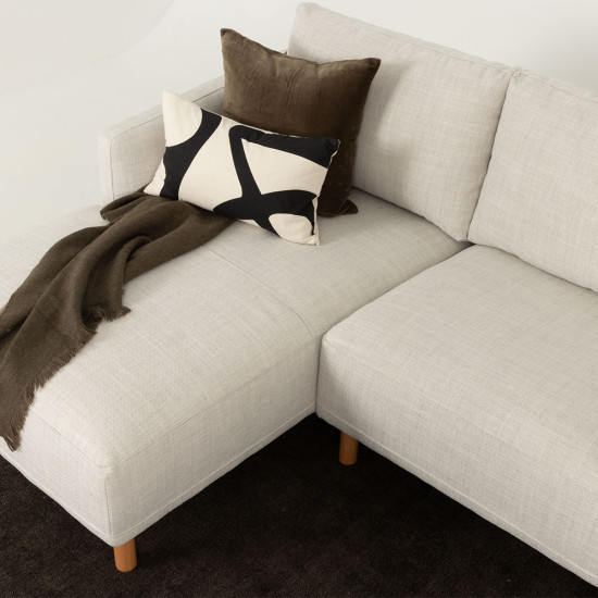 Tessa Left Hand Facing Chaise Sofa, Light Grey