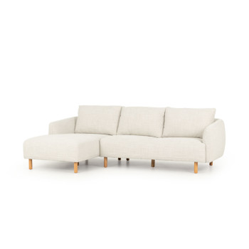 Tessa Left Hand Facing Chaise Sofa, Light Grey