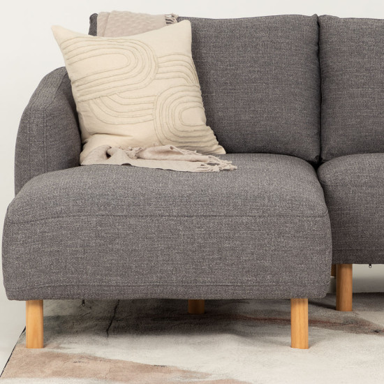 Tessa Left Hand Facing Chaise Sofa, Charcoal