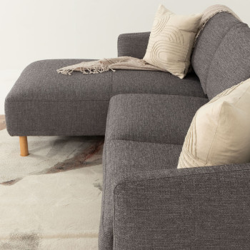 Tessa Left Hand Facing Chaise Sofa, Charcoal