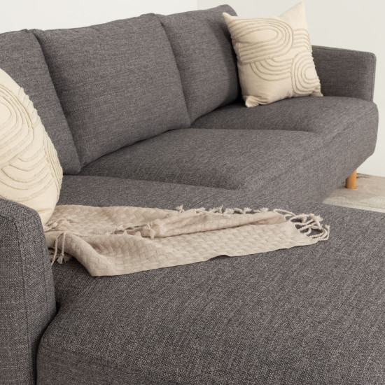 Tessa Left Hand Facing Chaise Sofa, Charcoal