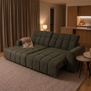 Verity Left Hand Facing Chaise Sofa, Green