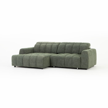 Verity Left Hand Facing Chaise Sofa, Green
