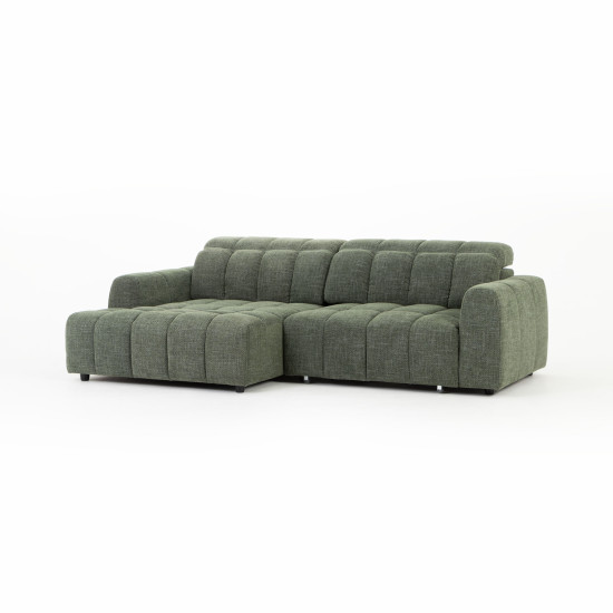 Verity Left Hand Facing Chaise Sofa, Green