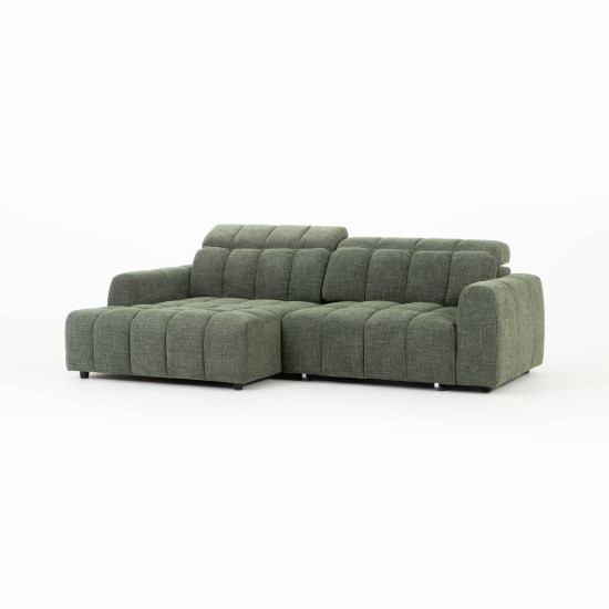 Verity Left Hand Facing Chaise Sofa, Green