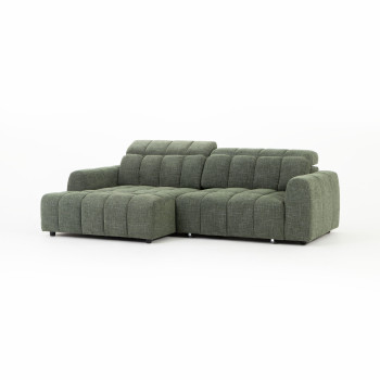 Verity Left Hand Facing Chaise Sofa, Green
