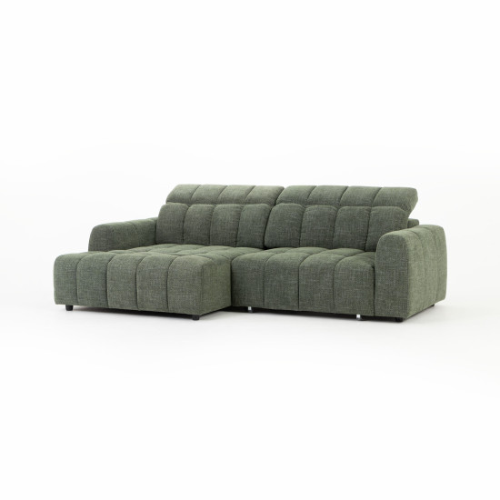 Verity Left Hand Facing Chaise Sofa, Green