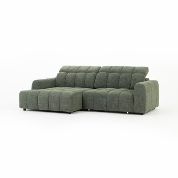 Verity Left Hand Facing Chaise Sofa, Green