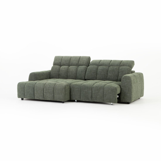 Verity Left Hand Facing Chaise Sofa Bed, Green