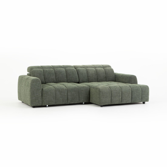 Verity Right Hand Facing Chaise Sofa, Green