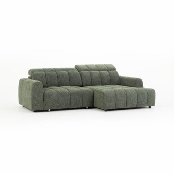 Verity Right Hand Facing Chaise Sofa, Green