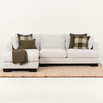 Grayson Left Hand Facing Chaise Sofa, Light Grey