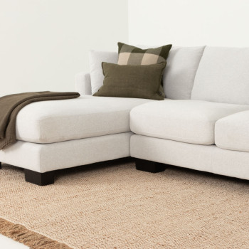 Grayson Left Hand Facing Chaise Sofa, Light Grey