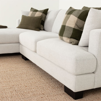 Grayson Left Hand Facing Chaise Sofa, Light Grey