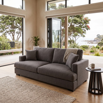 Milana 3 Seater Sofa, Charcoal