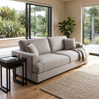 Milana 3 Seater Sofa, Light Grey
