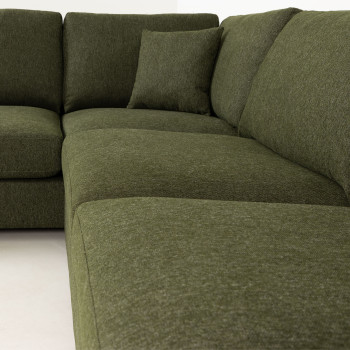 Milana 4 Seater Corner Chaise Left Hand Facing, Green