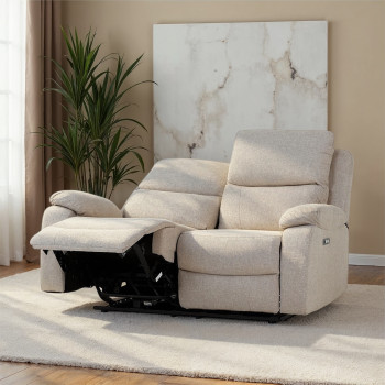 Kyle 2 Seater Electric Recliner, Light Grey