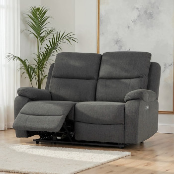 Kyle 2 Seater Electric Recliner, Charcoal