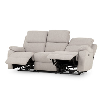 Kyle 3 Seater Electric Recliner, Light Grey