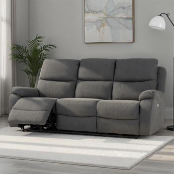 Kyle 3 Seater Electric Recliner, Charcoal