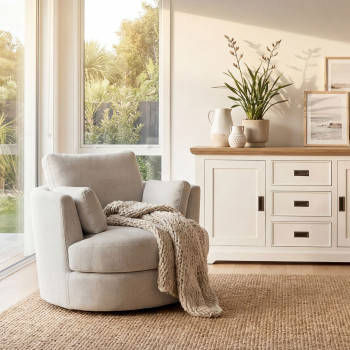 Grayson Swivel Chair, Light Grey