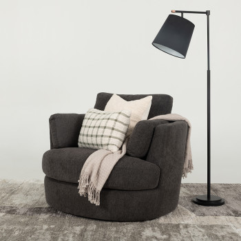 Grayson Swivel Chair, Charcoal